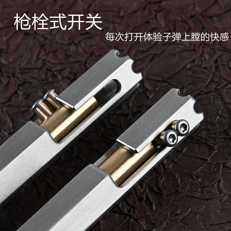 高颜值六棱枪栓战术笔按动式高端商务签字笔金属R中性笔圆珠笔高