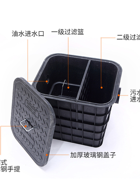 塑料隔油池隔油井水封井集水井黑色圆形31545L0方形330400油污分