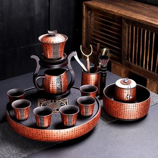 家用会客厅泡茶壶过滤原矿紫砂功夫茶具套装 百福懒人茶具套装