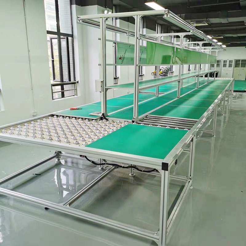 手推工装板牛眼流水线工作台 无动力万向球平台滚筒装配线工作台
