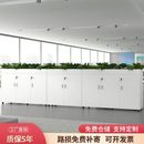 木质花槽柜组合文件柜矮柜办公室隔断墙现代白色桌边绿植柜花草柜