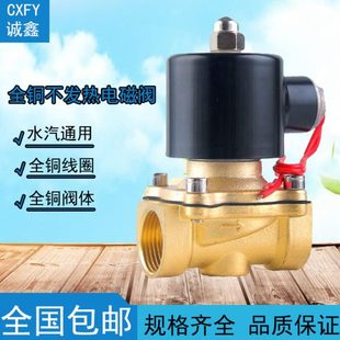全铜不发热2W常闭电磁阀水阀气阀开关阀放水阀220v12v24v4分DN15