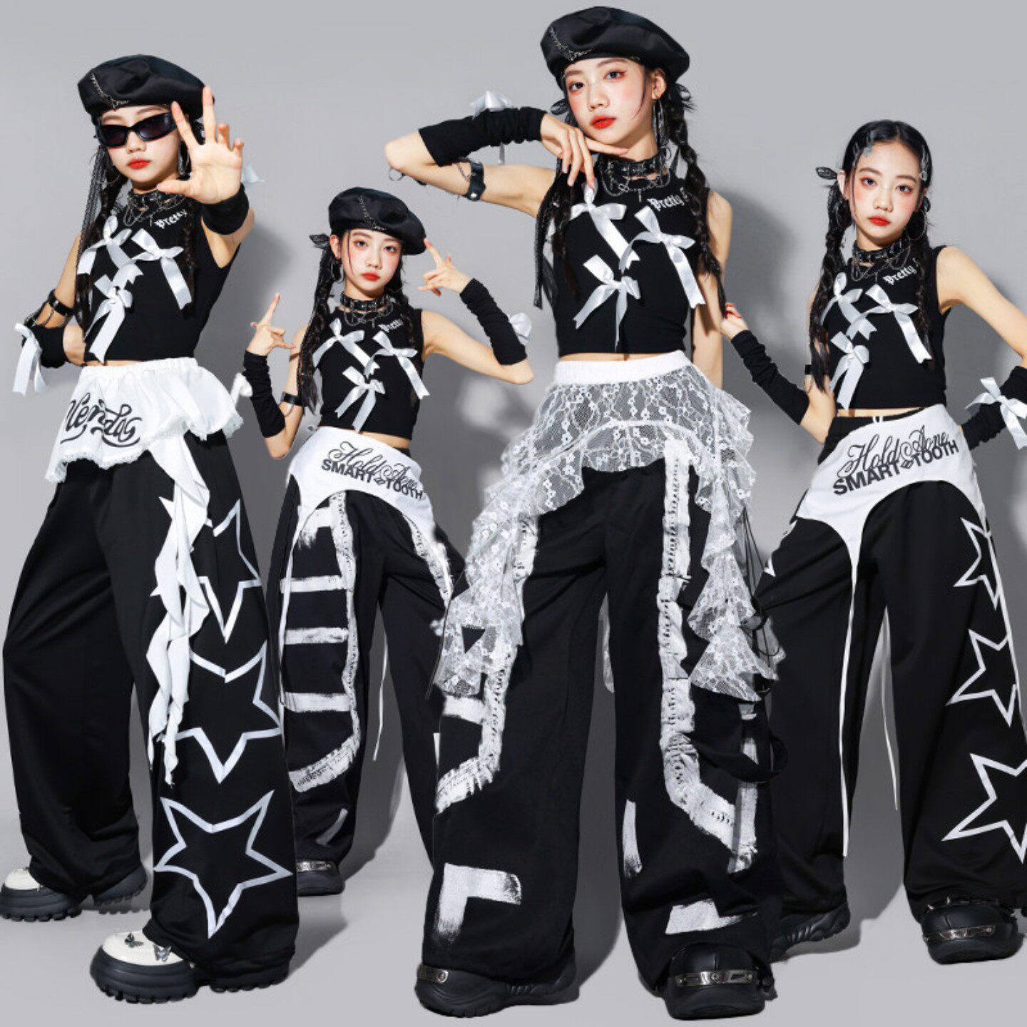 女童jazz爵士舞表演服装儿童街舞演出服女孩裤子潮装少儿炸街套装