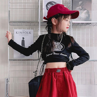 女童短款上衣2025新款秋装儿童衣服纯棉长袖t恤女大童白色打底衫8