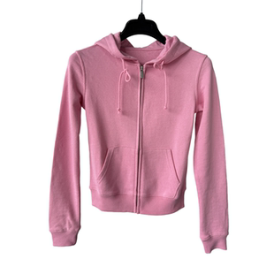 2025粉色连帽开衫卫衣女春秋新款休闲长袖正肩拉链上衣外套