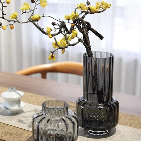 麦帛简约北欧风格居家几何玻璃纯色花瓶客厅插花装饰品精美摆件