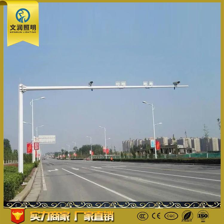 厂家L型悬臂监控杆卡口摄像机监控杆热镀锌八角杆