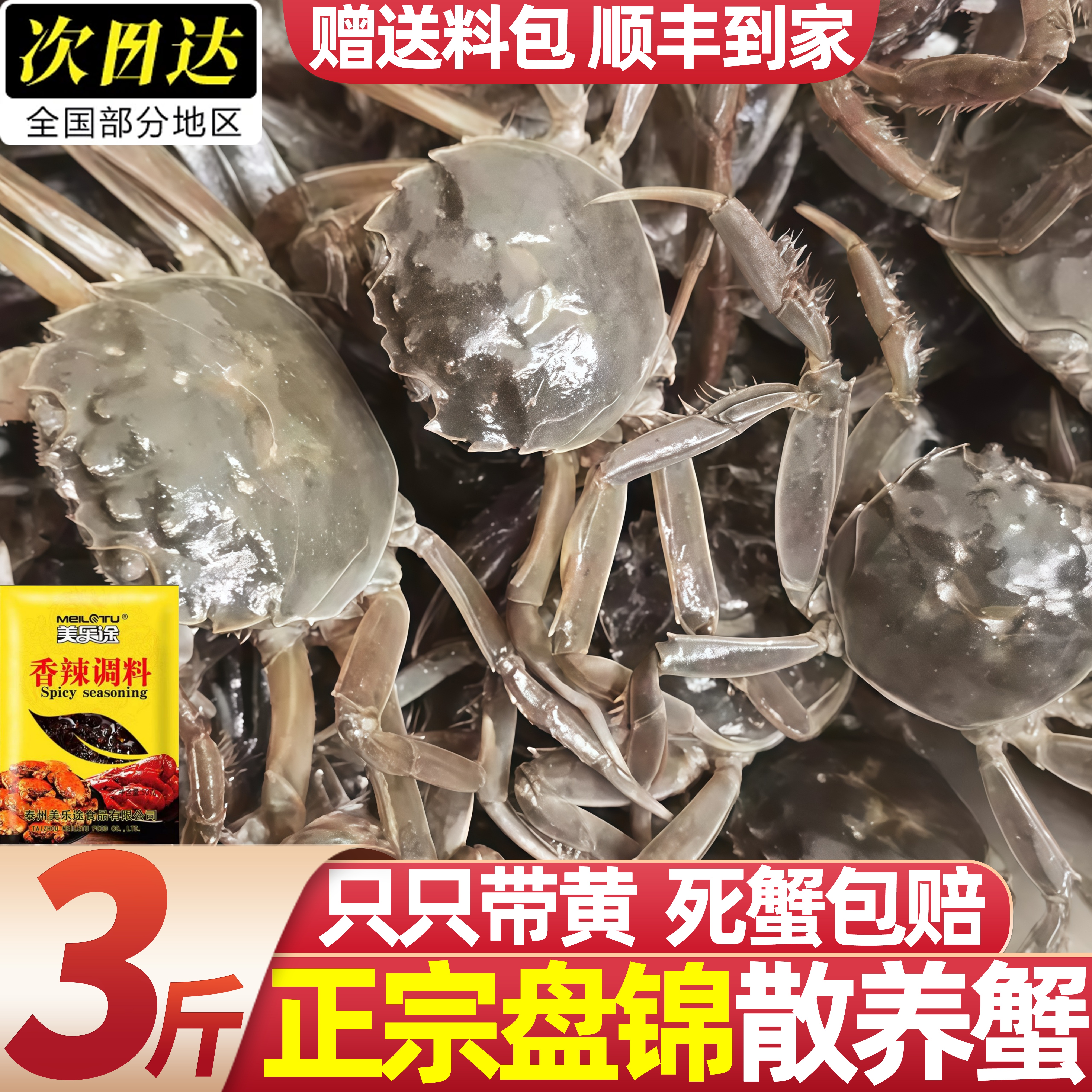 盘锦稻田鲜活母大闸蟹顺丰直发