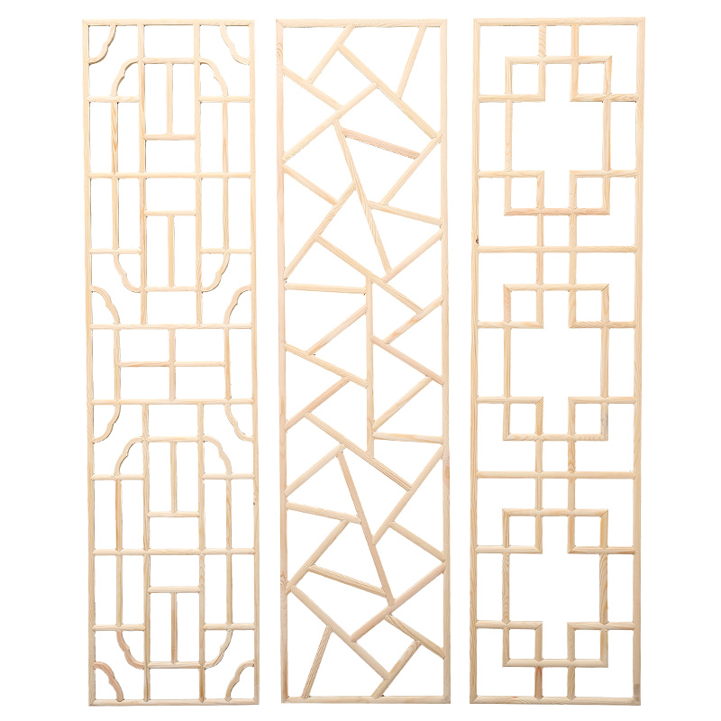 东阳木雕仿古门i窗中式实木花格子背景墙隔断玄关木格子屏风可定