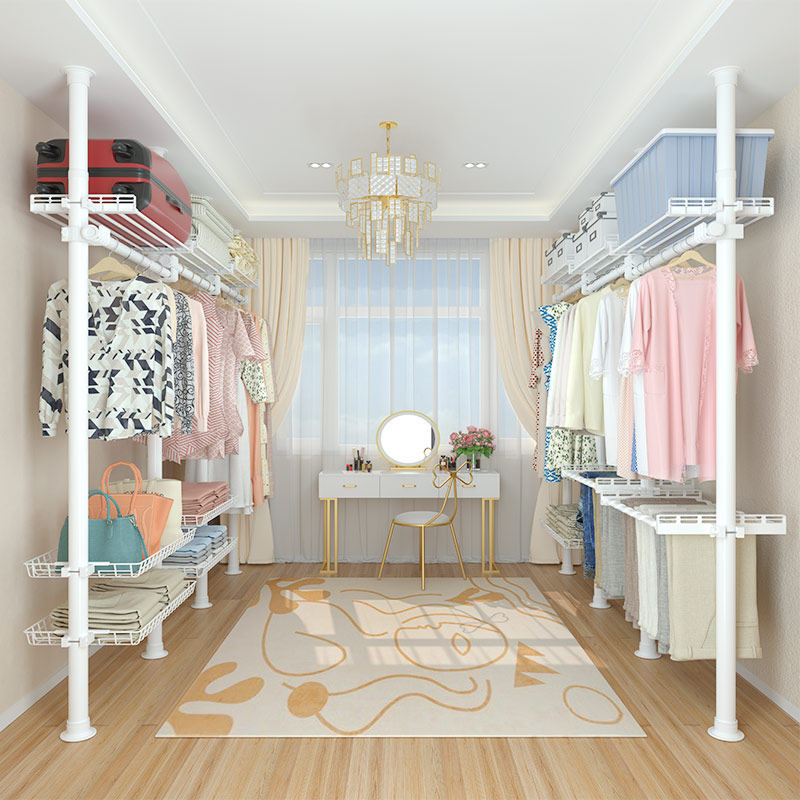 顶天立地晾衣架置衣架38加粗加厚开放式衣柜金属杆伸X缩帘子挂衣,收纳整理,置地/升降晾晒衣架,淘宝优惠券,粉丝福利购,淘宝优惠卷