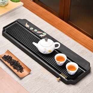 黑色 可玉电木b素面茶盘长条排水干泡家用商务实用托盘简约经典