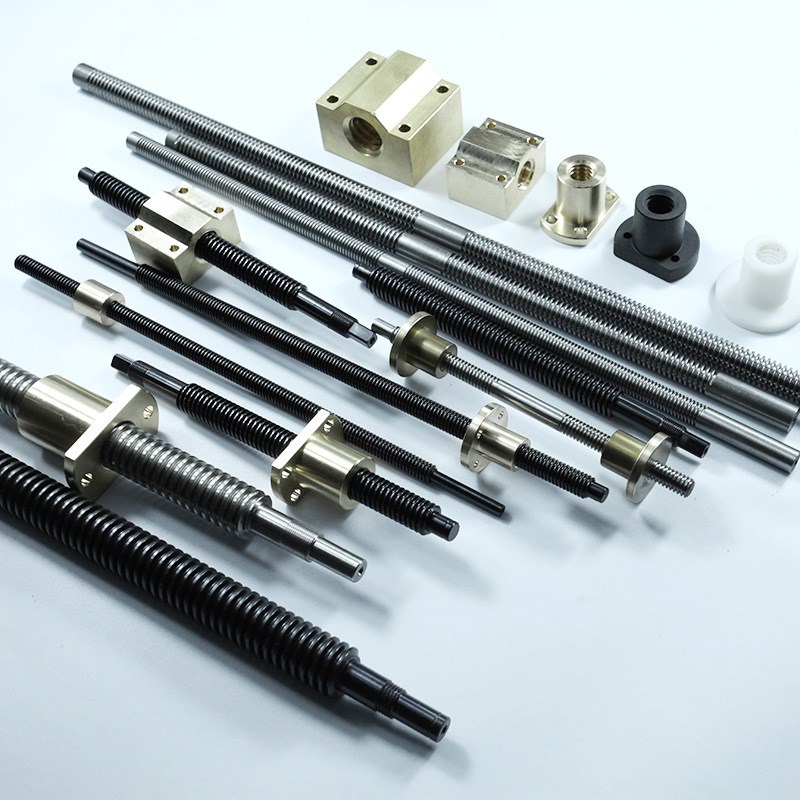 45号钢标准件30度t梯形丝杠用螺帽加高K方型左右旋螺纹梯形丝杆