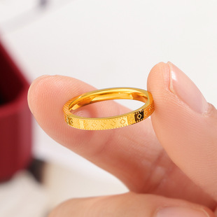 四叶草钛钢戒指小众设计时尚 轻奢高级感素圈情侣戒指不掉色幸运草