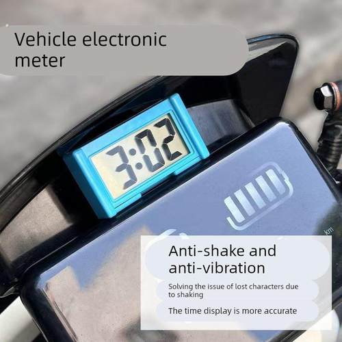电子表车载桌面可粘贴小时钟电动车学生考试迷你摩托车静音大数字