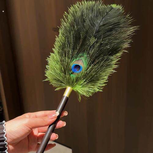 【新家的100个快递】孔雀鸵羽除尘掸子家用鸡毛掸子加密清洁扫灰