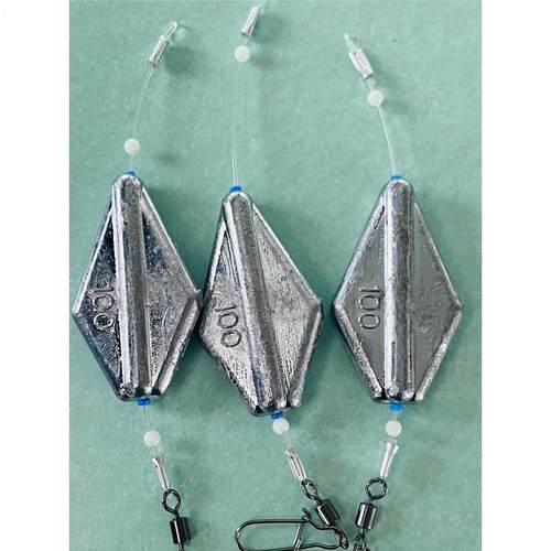 手工带前导线飞机铅坠塑芯不伤线防挂底垂钓用品通心铅坠菱形铅坠