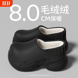 高跟棉拖鞋女款保暖秋冬季2025新款室内家居加绒外穿月子棉鞋防水