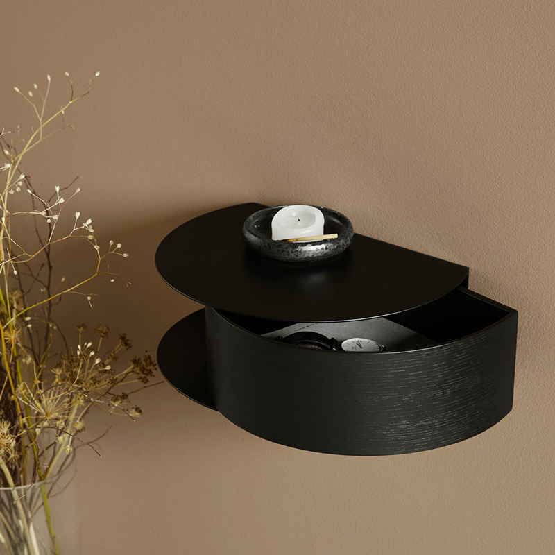 壹伴意式极简悬空壁挂式床头柜现代简约卧室挂墙床边柜可储物收纳