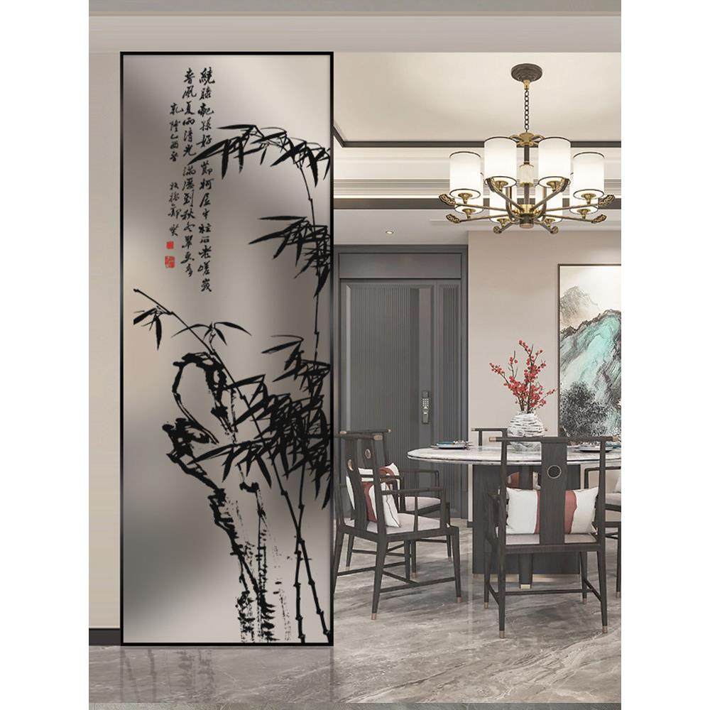 铝合金钢化艺术玻璃隔断客厅卧室简约玄关入户卫生间半墙餐厅屏风