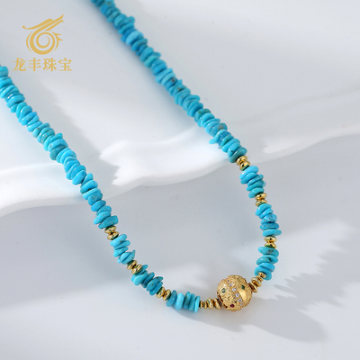 天然绿松石籽料diy锁骨女款项链