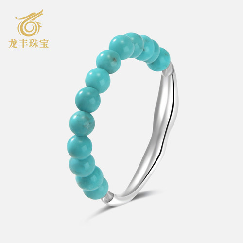 天然绿松石戒指女款轻奢指环