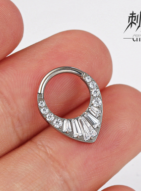刺穹CITICO ASTMF136钛合金 镶钻耳鼻环高级感鼻中隔穿刺耳饰女