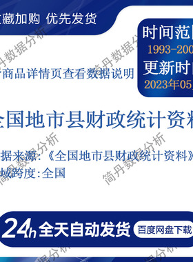1993-2007全国地市县财政统计资料