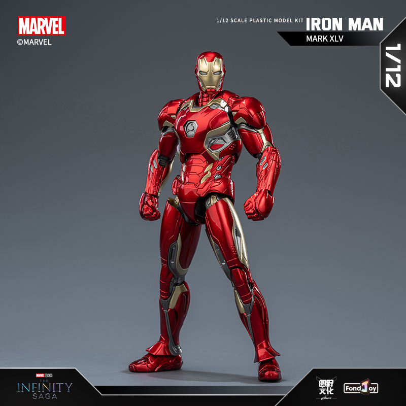 MINISO名创优品钢铁侠1:12-mk45正版拼装摆件漫威可动玩具模型