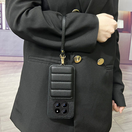 坎宁安适用于红米Turbo4手机壳13/12手绳note14pro+插卡套11E挂绳10se卡夹9/8pro商务7小众13C简约10x保护套