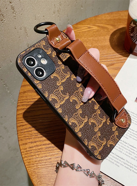 适用于红米note13pro手机壳12Turbo复古11tpro腕带/10/9/8/7pro支架K60防摔50创意40皮质11SE简约软壳手机套