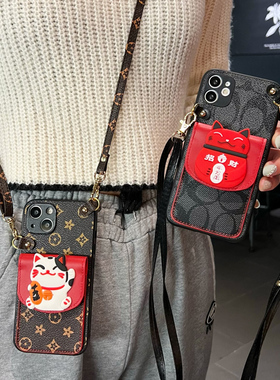 新年红坎宁安适用于OPPOReno14pro手机壳Reno14零钱包13pro喜庆12se斜跨绳11/10硅胶9pro插卡8se招财猫7/6i