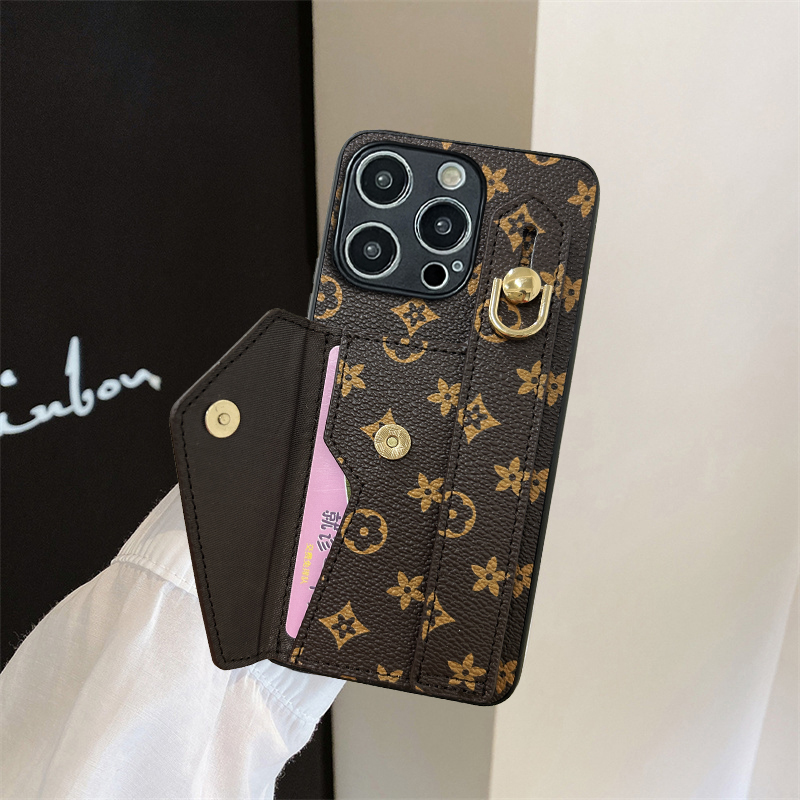 坎宁安适用于iPhone17promax手机壳苹果16插卡套14plus腕带15支架13复古12皮质11简约xs男女XR高档7/8plsu