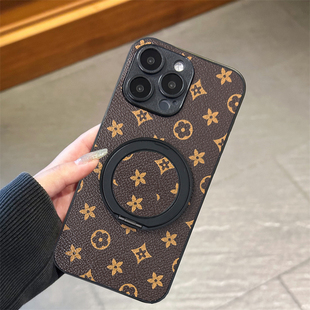 坎宁安适用于三星S24FE手机壳S25Ultra旋转支架S30Plus折叠S20商务GalaxyS22 男女s23FE皮质5G支撑s21保护套