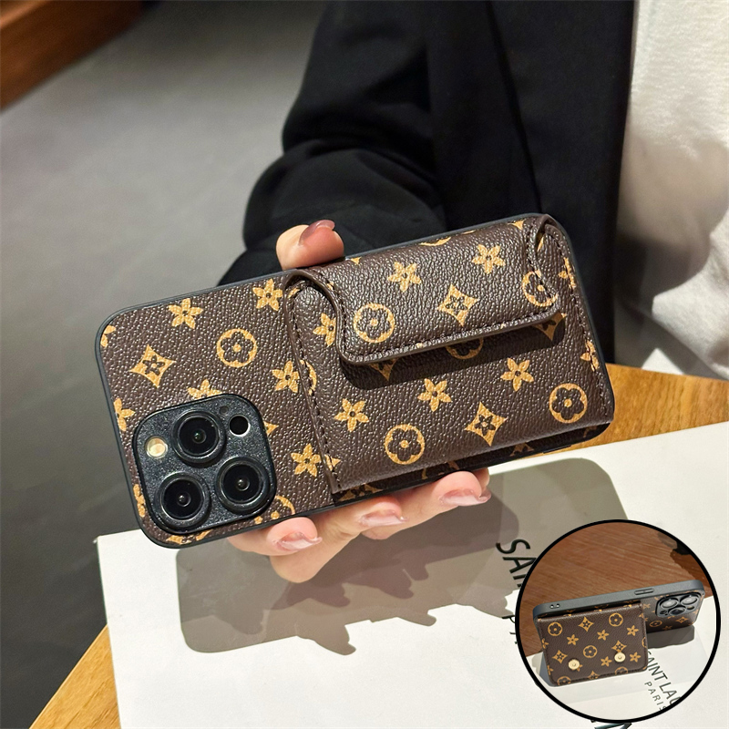 适用于三星A15手机壳A05插卡套A14支架A12商务GalaxyA13带卡包A04s放卡A03S小众A02S皮质A01可装卡创意时尚