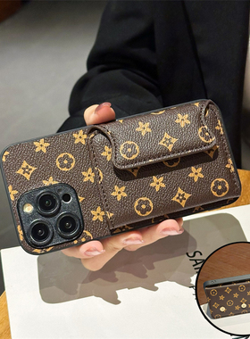 适用于三星A15手机壳A05插卡套A14支架A12商务GalaxyA13带卡包A04s放卡A03S小众A02S皮质A01可装卡创意时尚