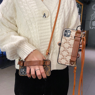 适用vivoS30Pro手机壳S20支架S30高级感S19pro腕带S17e斜挎S18挂绳S16折叠S15便携S8皮质S7精孔防摔创意时尚