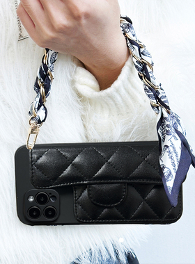 适用红米Turbo4手机壳13/12小香风note13插卡套11E手提丝巾10se斜跨9/8pro男女7小众13C简约10x背带包10Xpro