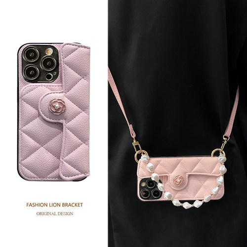 适用oppo k12x手机壳Findx7pr带卡包x5翻盖荔枝纹findx6小香风k11斜跨x3防摔K10x菱格oppo新款k9s女手链K7