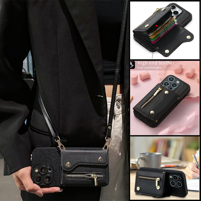 坎宁安适用于小米15Pro手机壳civi4pro商务卡套14/12SE斜跨绳11Ultra零钱包mi10s支架civi1s男女3s小众CC9