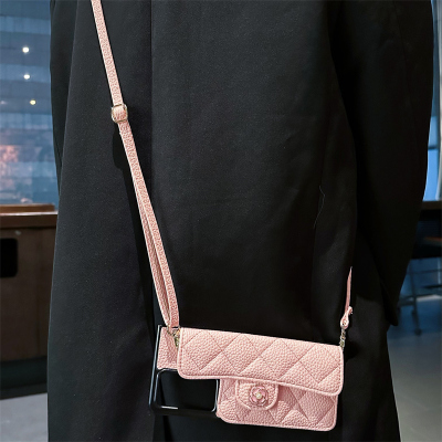 适用小米mix fold手机壳折叠屏小香风MagicVs3插卡套matex2小众零钱包小米mixfold2保护套秋冬斜跨绳山茶花潮