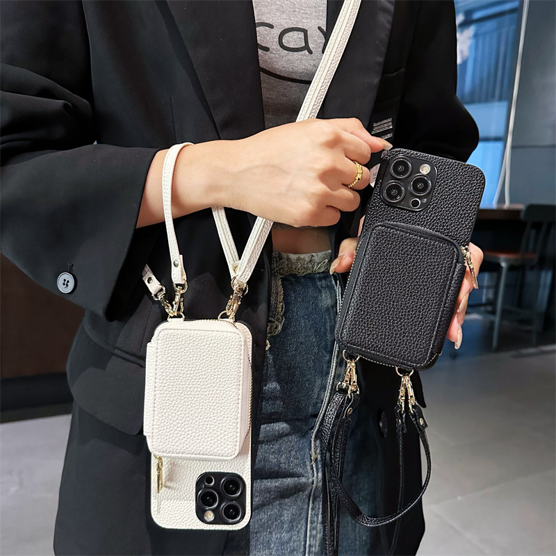 坎宁安适用于三星S25Ultra手机壳S24零钱包S23+手提S21FE斜挎绳A55口红红a34钥匙包A60s小众a25简约a35保护套