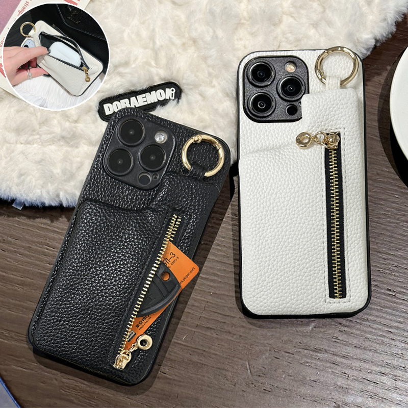 适用于苹果16promax手机壳iphone15插卡套14plus零钱包13商务12公交卡11复古xs耳机包XR高档7可装卡8P防摔