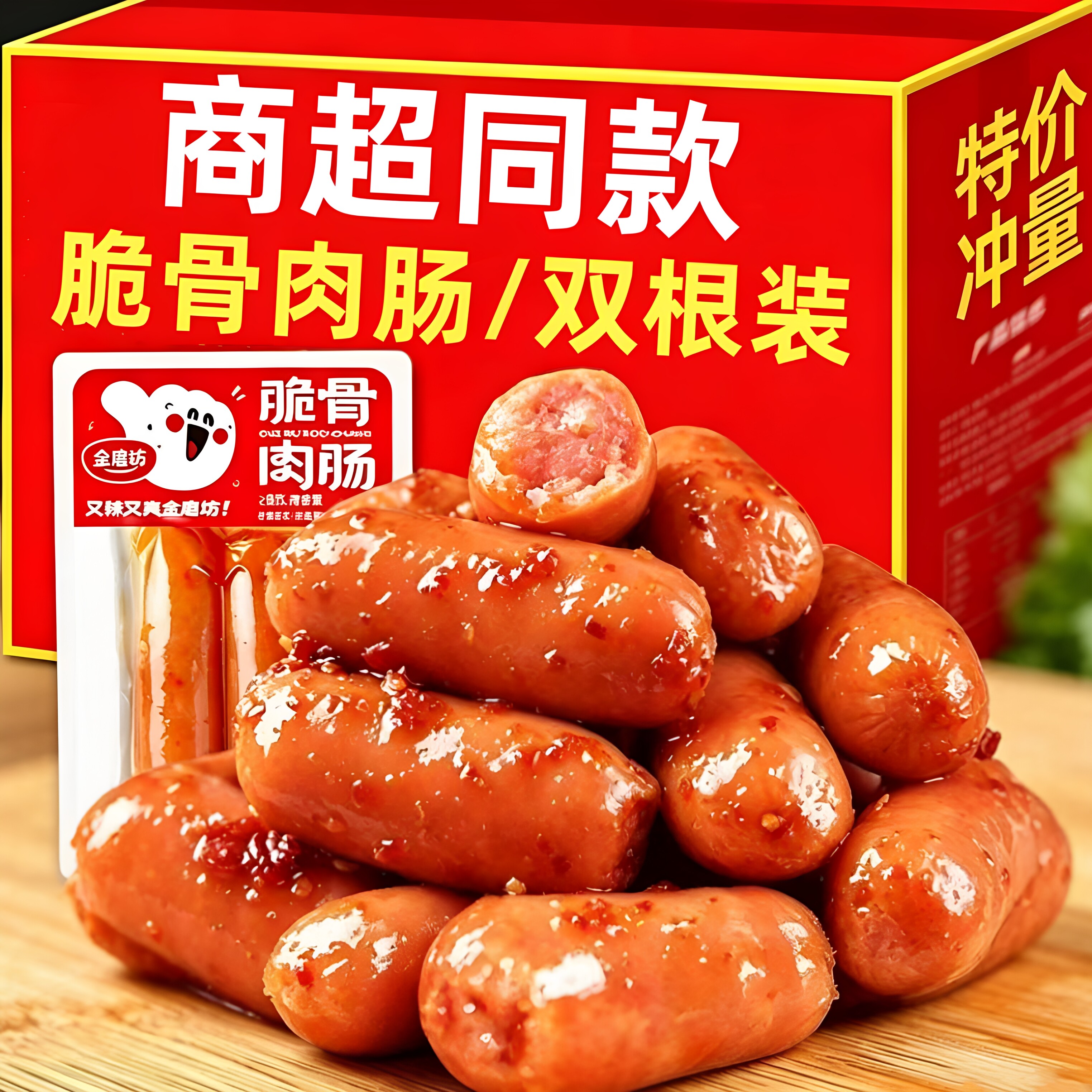 脆骨肉肠台式香肠熟即食网红同款