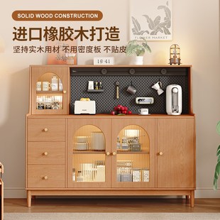 实木餐边柜靠墙一体柜子储物柜茶水柜G客厅置物柜橱柜家用厨房矮