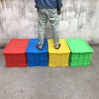 特大加厚塑料周转箱带盖物流中转箱长方形塑料R周转筐收纳存储箱