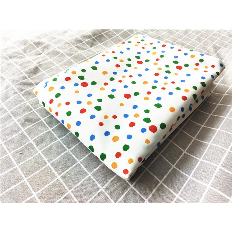 卡通布料细帆布印花手工diy面料沙发套布料包包宿舍桌布彩色波点