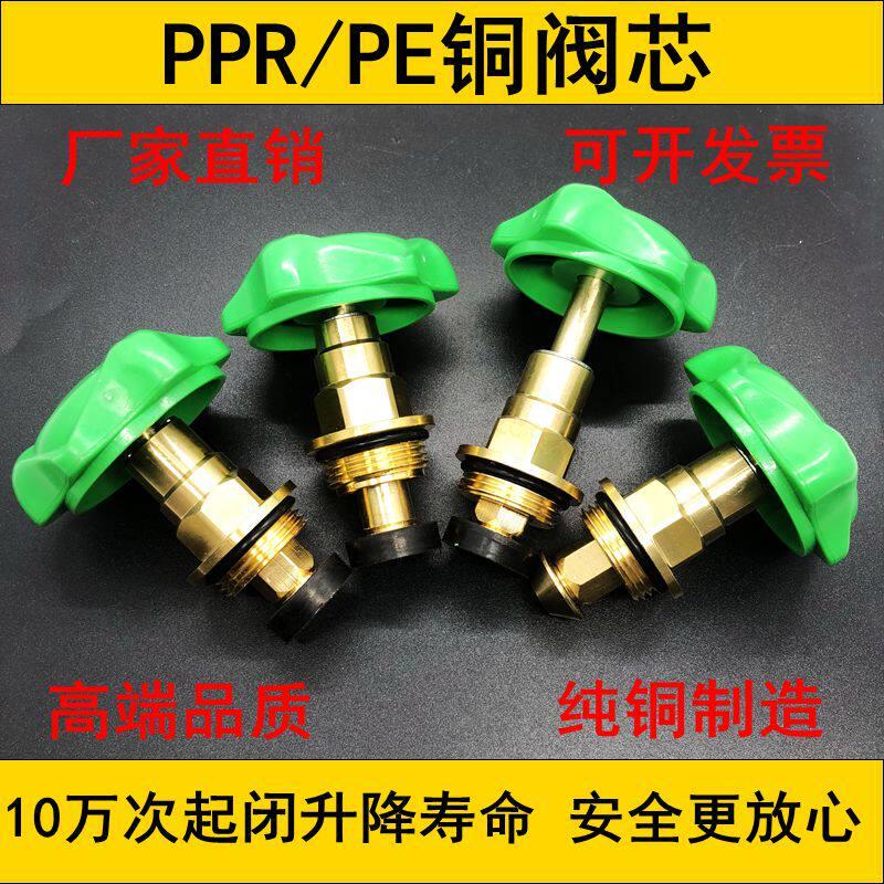 PPR截止阀铜阀芯PE阀门芯 升降式铜开关 水管配件4分6分20 25精品
