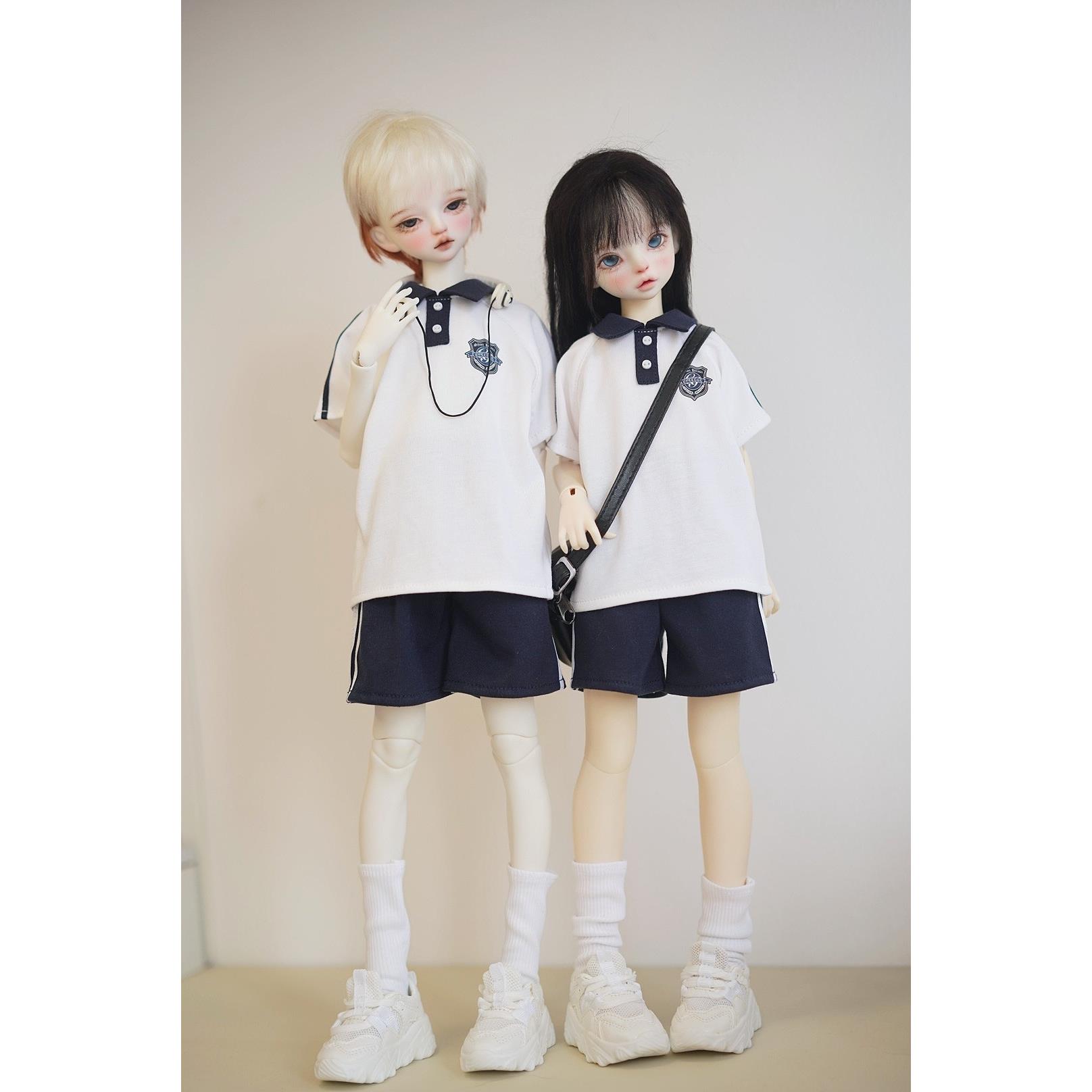 BJD4分1/4大4熊妹娃娃衣服夏季校服套装短袖短裤