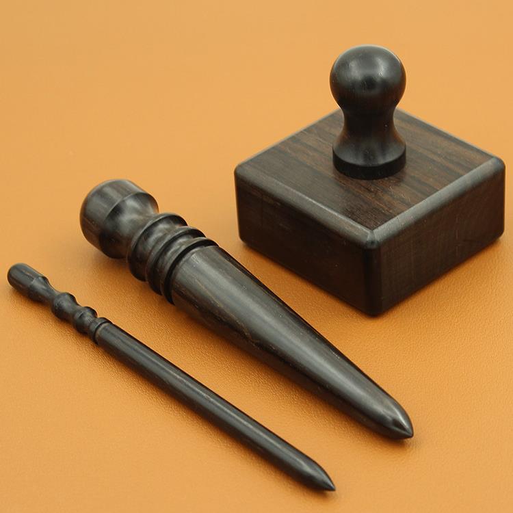 皮革紫光檀打磨棒diy手工皮边抛光封边工具黑檀木方块皮包牛皮