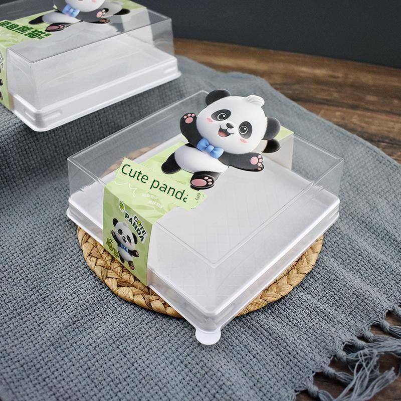 贝琪萌趣熊猫蛋糕包装盒烘焙糕点打包盒现货商用送配方100套包邮